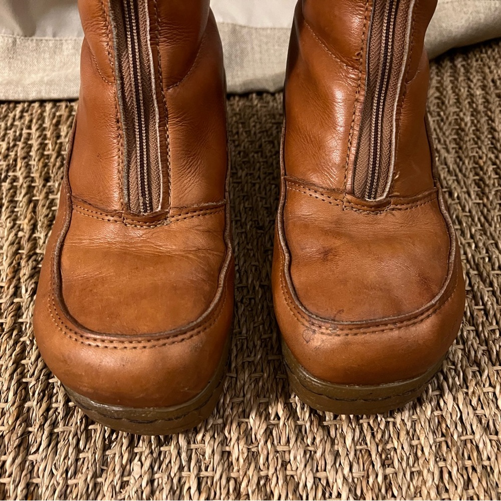 Vintage BLONDO Brown Leather Ankle Boots with Zipper - Picture 3 of 9